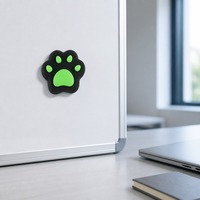Aimant de réfrigérateur personnalisé en PVC souple avec empreinte de patte noire 3D, autocollant mignon pour chien et chat, souvenir de clinique vétérinaire