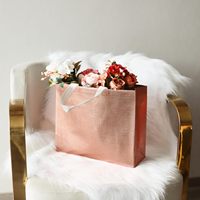 Sac de courses réutilisable de haute qualité en non-tissé, avec film imperméable, finition métallique brillante, poignée unie, motif uni, tendance