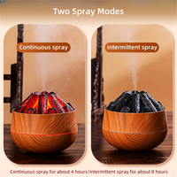 Humidificateur à Brume Froide Effet Feu de Camp 300ml, Humidificateur Intelligent USB à Flamme de Charbon Simulée, Ultrasonique