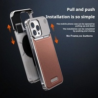 Coque de téléphone magnétique en cuir d'aluminium 2in1 pour iPhone 13 14 15 Pro Max coque d'aromathérapie sans cadre en métal housse antichoc