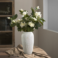 Vase en céramique blanche Vase à fleurs en détresse rétro Accessoires pour la maison pour arrangement floral Décor à la maison