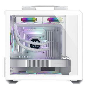 Glass Side Bảng điều chỉnh <span class=keywords><strong>Micro</strong></span> <span class=keywords><strong>ATX</strong></span> trường hợp máy tính Mini ITX mATX chơi game trường hợp máy tính PC phong cách và nhỏ gọn Xách Tay PC Trường hợp với RGB Fan - Product Image 2