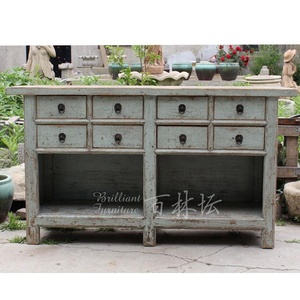 <span class=keywords><strong>Buffet</strong></span> en <span class=keywords><strong>bois</strong></span> avec finition blanchie à l'ancienne, gris délavé et vieilli - Product Image 3