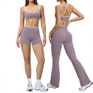 Completo Sportivo da Donna Popolare con Logo Personalizzato, Stampa Color Block, Orlo Rifinito, Aderente, Senza Schienale, <span class=keywords><strong>Nude</strong></span>, per Yoga e <span class=keywords><strong>Fitness</strong></span> all'Aperto, 5 Pezzi 9238 - Product Image 1