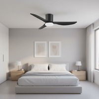 Ventilateur de plafond LED silencieux de luxe avec lumière, 42 pouces, kit de conversion BLDC, 3 pales, moderne, décoratif, télécommande