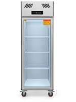 Réfrigérateur vertical commercial à porte vitrée simple pour boissons, bières et sodas, à température unique, fabriqué en Chine