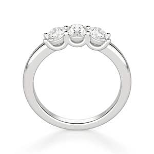 Anillo de compromiso de moissanita de 3 piedras de corte ovalado para mujer para bodas, aniversarios, cumpleaños, banda de boda, anillo de regalo de cumpleaños - Product Image 2