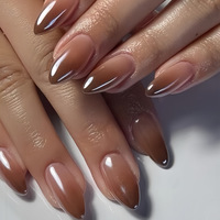 Faux ongles en acrylique à presser, courts, forme amande, motif léopard, avec colle, style Ins, marque privée, réutilisables, vente en gros 2026