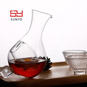 Carafe à <span class=keywords><strong>whisky</strong></span> et à vin en verre japonais classique, faite à la main et personnalisée, avec poche à glace, carafe à saké froide, carafe à saké - Product Image 2