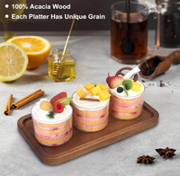 Moderne rechthoekige acacia houten schotels, houten serveerblad, keuken charcuterie, sushi, fruit, snack borden, plank