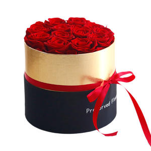 Commercio all'ingrosso di lusso regalo di san valentino scatola d'oro tocco reale essiccato lunga vita eterna per sempre fiore rosa per la decorazione domestica - Product Image 5