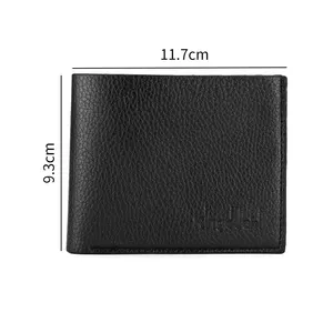 Moda Vintage cüzdan erkek pu deri kısa Bifold cüzdan kimlik kartları ile özel logo deri erkek cüzdanları