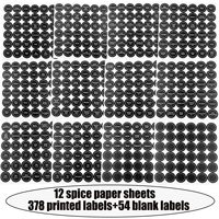 Étiquettes rondes pré-imprimées personnalisées avec logo 432, autocollantes, imperméables, résistantes à la déchirure, pour pots de cuisine, 1,4 pouce, en vrac, noires