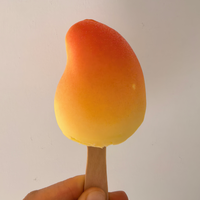 Crème glacée au mangue 3D de qualité supérieure, dessert glacé en forme de fruit, sucette glacée mignonne, saveur exotique réaliste, vente en gros OEM chinoise, boîte crémeuse