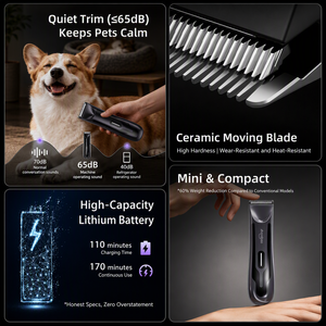 <span class=keywords><strong>Tondeuse</strong></span> pour chiens Shernbao PGT-420 sans fil rechargeable, <span class=keywords><strong>tondeuse</strong></span> à poils pour animaux de compagnie à faible bruit, 5900 tr/min, charge USB, tondeuses pour chiens - Product Image 5