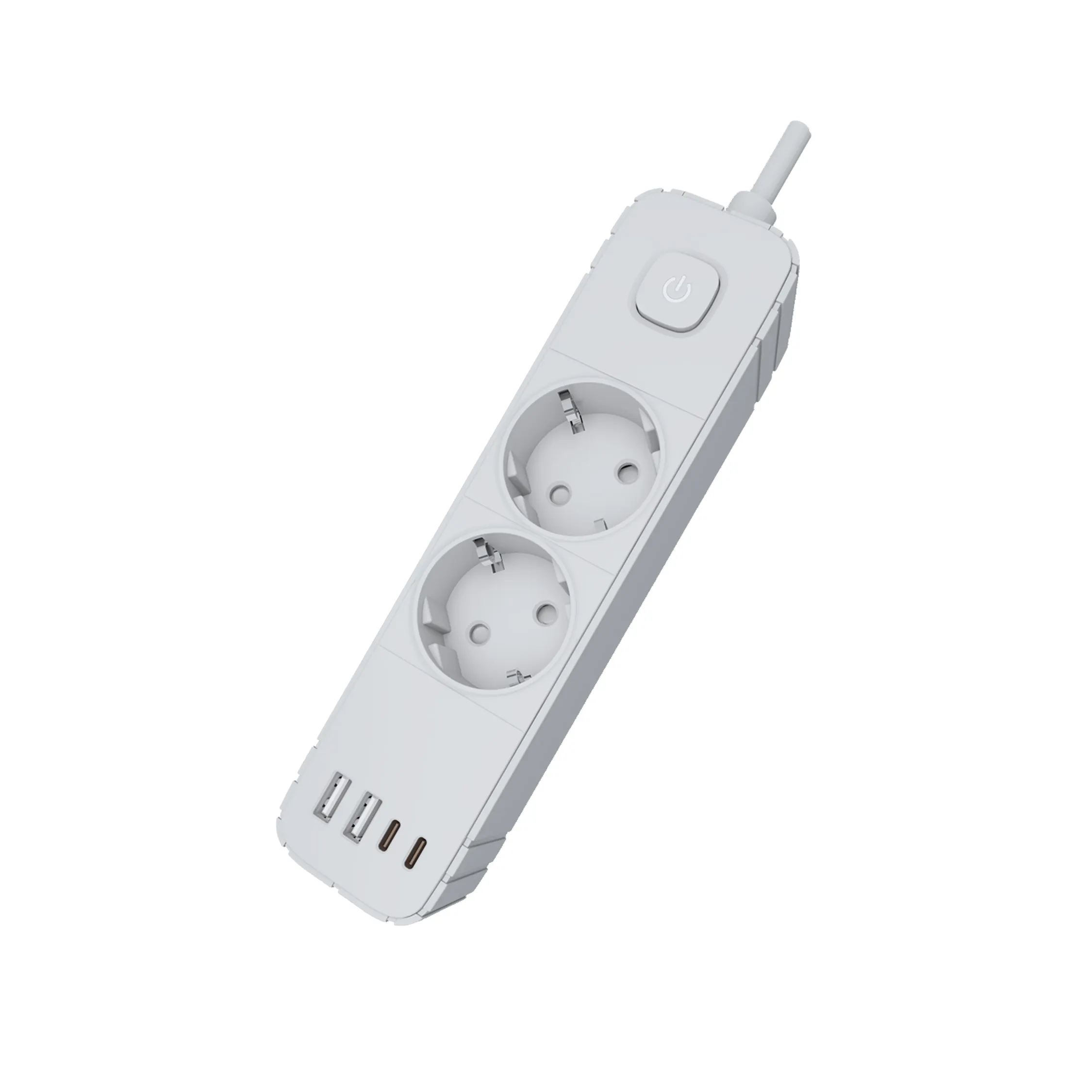 Vente chaude UE multiprises USB 2 prise secteur avec 2 ports USB et 2 ports de type c pour rallonge