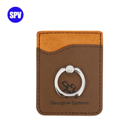 PULSEN Dompet Penyimpan Kartu Ponsel Kulit, Dudukan Kartu Ponsel Kulit Desainer Universal Leatherette