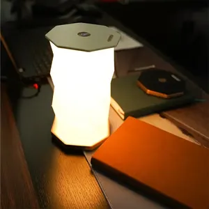 Dupont tyvek paper rotary light folding foldable and rotatable waterproof LED usb electric reading lamp with wooden cover