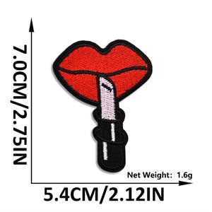 Лидер продаж, привлекательные стильные нашивки красного цвета на языке с изображением губ поцелуй, с вышивкой, для одежды, шляпы - Product Image 6
