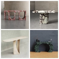 Table Console en Marbre Onyx Blanc Moderne Style Déco Nordique