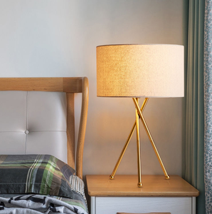 Modern Design Iron Metal Table <strong>Lamp</strong> Fabric <strong>Shade</strong> AC Powered <strong>Tall</strong> Standing Decorative Side Light Living Room Office E26 - Product Image 2