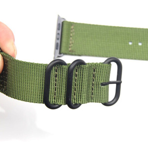 Cinturino di Lusso per Uomo in Nylon e Tela, Tessuto Denim Kaki, Cinturino a Sgancio Rapido per Smartwatch, Sostituzione per <span class=keywords><strong>Apple</strong></span> - Product Image 5
