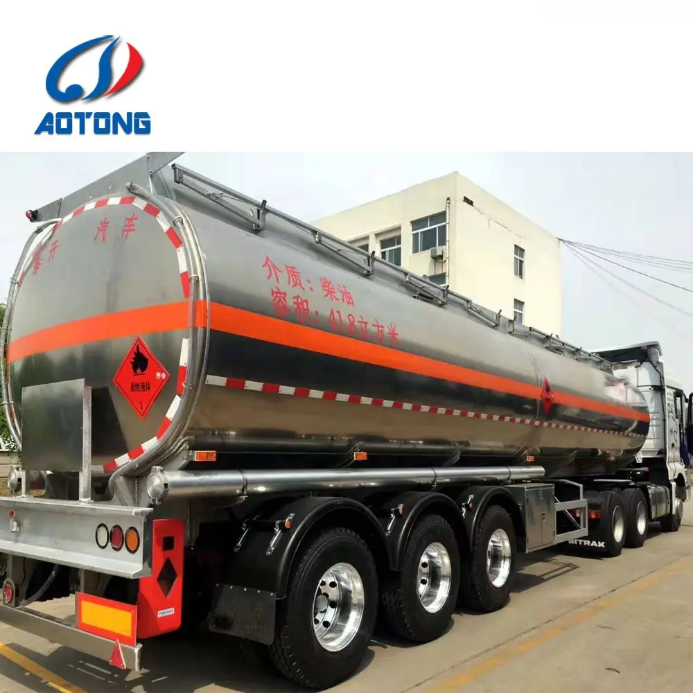 Roestvrij 3 As Brandstoftank 40000 Liter Benzine Transport Tank Trailer/Brandstof Tamk Trailer