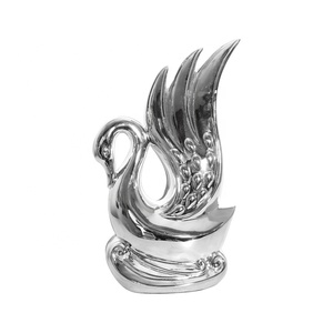 Hot Sale Swan Animal Statue Silver Resin Sculpture