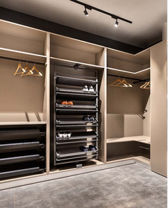 NICOCABIENT Belle armoire en bois Armoire pour chambre à coucher pour hôtel pour <span class=keywords><strong>appartement</strong></span> avec étagères combinées gratuites Rails suspendus - Product Image 1