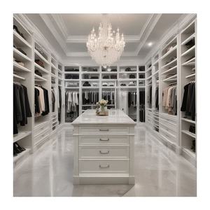 خزانة ملابس حديثة التصميم بيضاء اللون من الخشب المضغوط مع باب منزلق لغرفة النوم - Product Image 5