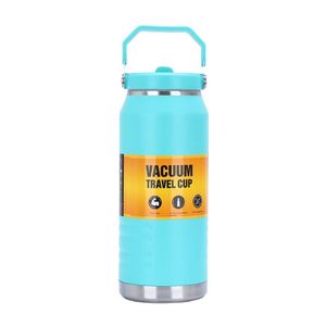 Wholesale 1200Ml Handheld Insulated Canister 304 Stainless Steel Vacuum Large Capacity Ice King Flask Water <b>Bottle</b> With Straw - Product Image 1