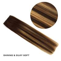 Extensiones de Cabello con Clip, Puntas Completas, Color Castaño Oscuro, Remy, Invisibles, Cabello Virgen en Paquetes