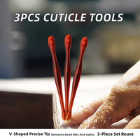 Kit de manucure 3 pièces réutilisable en plastique en forme de V pour l'élimination des cuticules, fourchette à cuticules, outils d'art des ongles pour éliminer les peaux mortes et les callosités