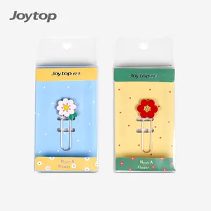 Joytop 5295 도매 현 꽃 사용자 정의 로고 모양의 금속 학교 편지지 종이 클립 학생