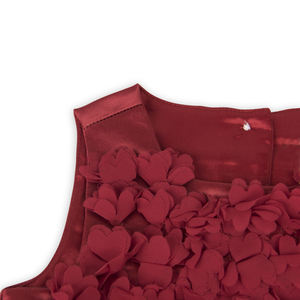 ชุดเดรสเด็กผู้หญิงลายดอกกุหลาบ 3 มิติ สีแดง แขนกุด ผ้าตาข่ายทูลล์ สำหรับเด็กทารกและเด็กวัยเตาะแตะ - Product Image 3