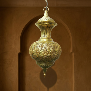 Linterna de Metal colgante de latón AK, diseño marroquí en oro, artículo hecho a mano con acabado antiguo para decoración de Festivales/acentos de decoración del hogar - Product Image 1