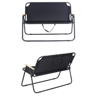 Chaise de camping double pliable en acier au carbone avec dossier confortable pour extérieur, plage, pêche, jardin, pique-nique