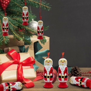 Funny Santa Classic LED Glowing Stick Fireworks Christmas Ornament with Music ABS Material 4.1 Inches-Outdoor Party Decorations