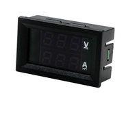 Bando Ammeter tegangan Digital LED 10A, merah biru dengan Tuning-0-100V halus dan komponen elektronik 10A