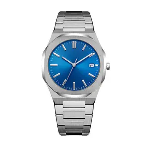 2023 New Hip Hop Jewelry Blue Black White Face Quartz Watches Stainless Steel Roman Watches 18K Gold Bezel Elite Watch
