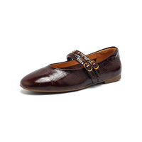 Ballerines Mary Jane vintage pour femmes, à double boucle, effet vieilli, antidérapantes, légères et souples pour le printemps, l'été et l'automne