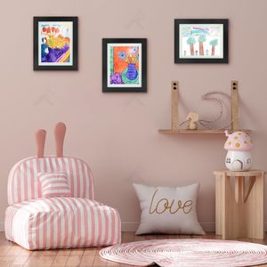Cadres d'affichage artistiques en bois pour enfants, à ouverture magnétique, personnalisables en fer, couleur et taille sur mesure pour photos et dessins - Product Image 4