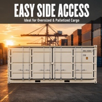 Conteneur de transport 20 pieds à ouverture latérale complète pour équipements industriels et solutions de stockage de palettes, conteneur de fret à porte latérale