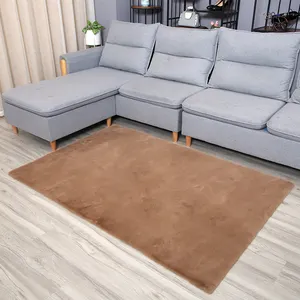 Alfombra rectangular moderna personalizada para interiores, tapete Ultra suave para sala de estar, dormitorio, piel de conejo de imitación esponjosa