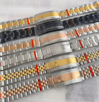 Bracelet de montre en acier inoxydable massif 904L de 20mm de largeur Bracelet poli brossé Boucle pliante Fermoir coulissant