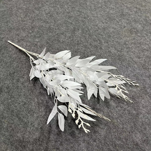 Feuilles de saule artificielles 5Fork 2026 pour décoration de mariage, plante verte, arrangement floral, matériau de feuillage assorti aux fleurs éternelles - Product Image 4
