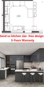 Meubles de cuisine RTA sur mesure, ensemble complet d'unités de cuisine, construction en panneaux de particules de marbre artificiel, tiroir, panier, robinet - Moderne - Product Image 4