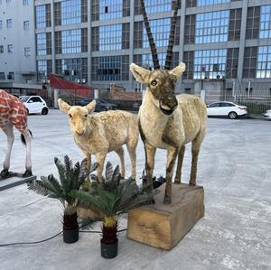 Herbe de la Terre animée et personnalisable, réaliste, en forme de troupeau d'antilopes tibétaines, avec éléments métalliques, pour usage public intérieur/extérieur : centres commerciaux, aéroports, parcs de safari - Product Image 2