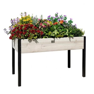 Planter Box Raised Garden Bed Wood Recycled Wood Rectangular Garden Planter Wood Elevated Planter Box