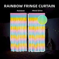 Regenbogen-Rechteck-Fransenvorhang 1x2m Schimmernder Funkelnder Metallischer Look Silvester-Partydekoration